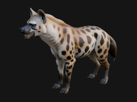 Spotted Hyena Statue Design 3 - 3D Print Model Model do druku 3D