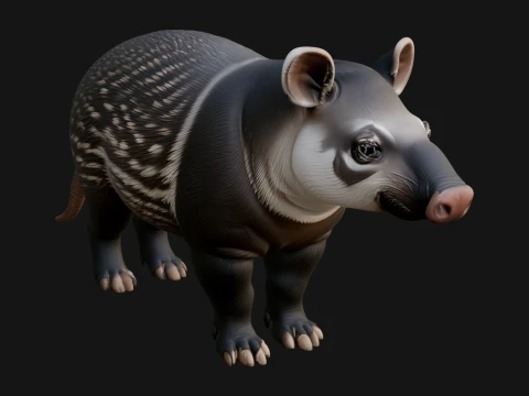 Lowland Tapir Statue Design 8 - 3D Print Model 3D Print Model
