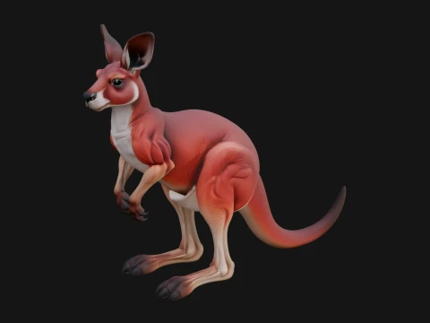Kangaroo Statue Design 3 - 3D Print Model 3D Print Model