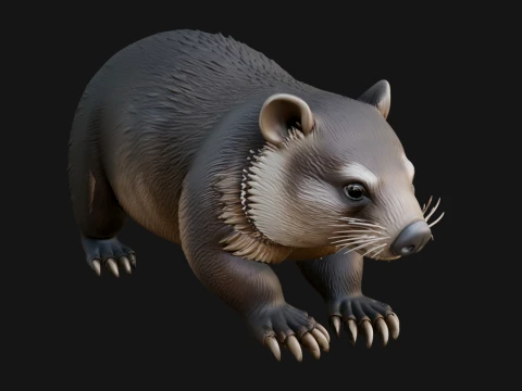 Wombat Statue Design 1 - 3D Print Model 3D Print Model