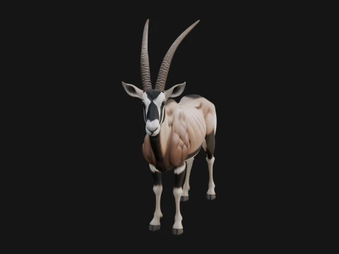 Oryx Antelope Statue Design 1 - 3D Print Model 3D Druckmodell