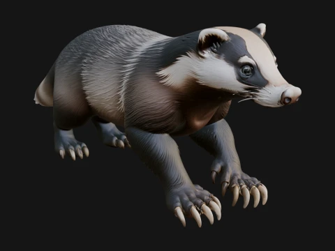 Badger Statue Design 1 - 3D Print Model 3D Print Model