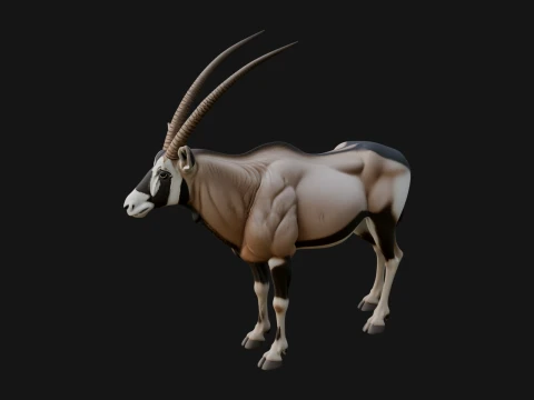 Oryx Antelope Statue Design 2 - 3D Print Model 3D Druckmodell