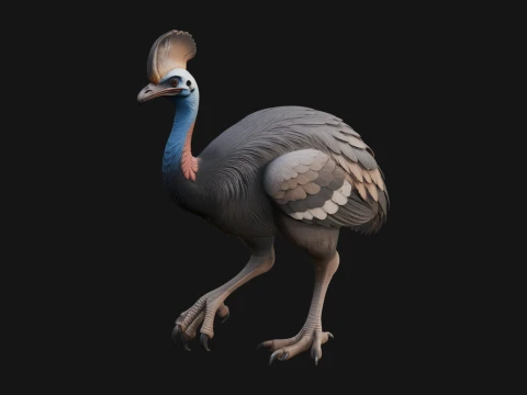 Cassowary Bird Statue Design 1 - 3D Print Model 3D 프린트 모델