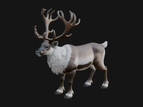 Reindeer Statue Design 3 - 3D Print Model 3D Baskı Modeli