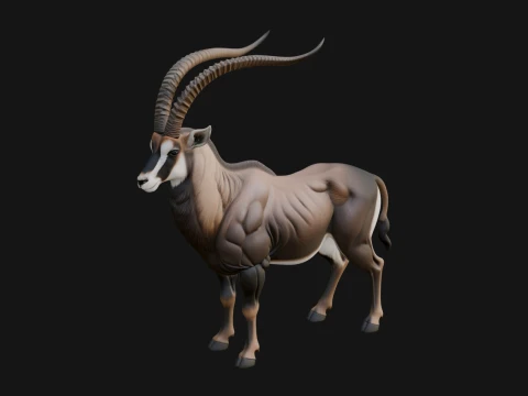 Oryx Antelope Statue Design 3 - 3D Print Model 3D Druckmodell