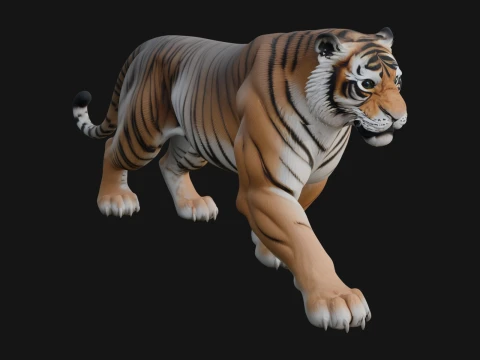 Bengal Tiger Statue Design 2 - 3D Print Model 3D 프린트 모델