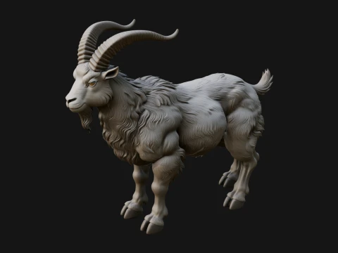 Ibex Goat Statue Design 7 - 3D Print Model 3D Print Model