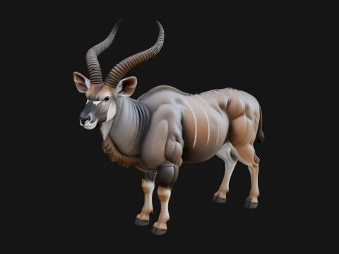 Gazelle Statue Design 21 - 3D Print Model 3D Druckmodell