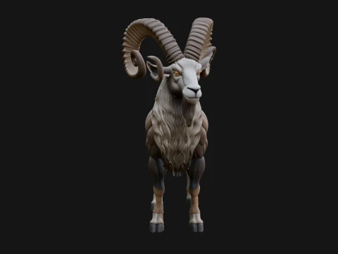 Ibex Goat Statue Design 8 - 3D Print Model 3D Print Model