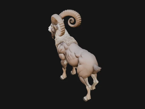 Ibex Goat Statue Design 8 - 3D Print Model 3D Print Model