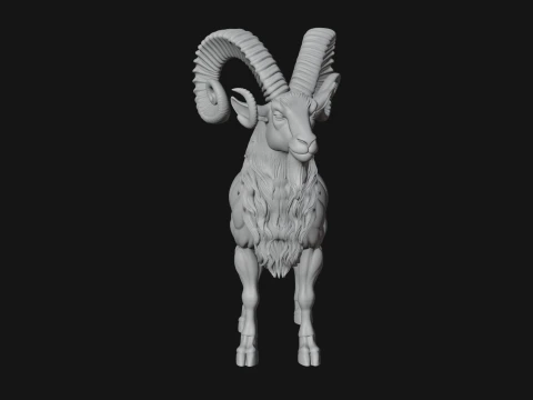Ibex Goat Statue Design 8 - 3D Print Model 3D Print Model