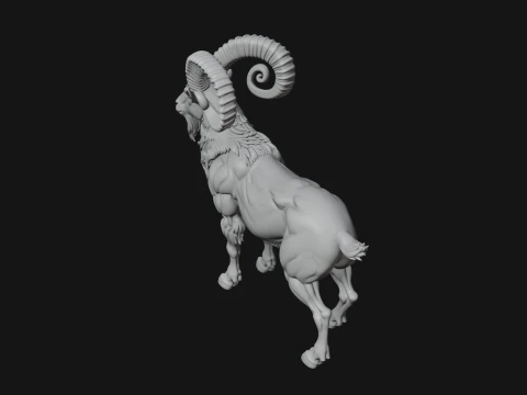 Ibex Goat Statue Design 8 - 3D Print Model 3D Print Model