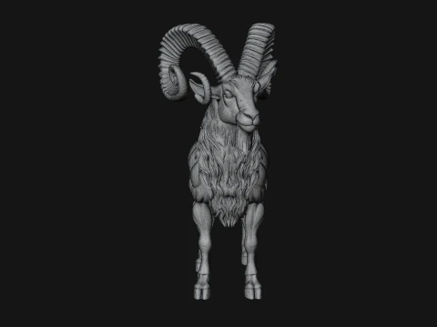 Ibex Goat Statue Design 8 - 3D Print Model 3D Print Model