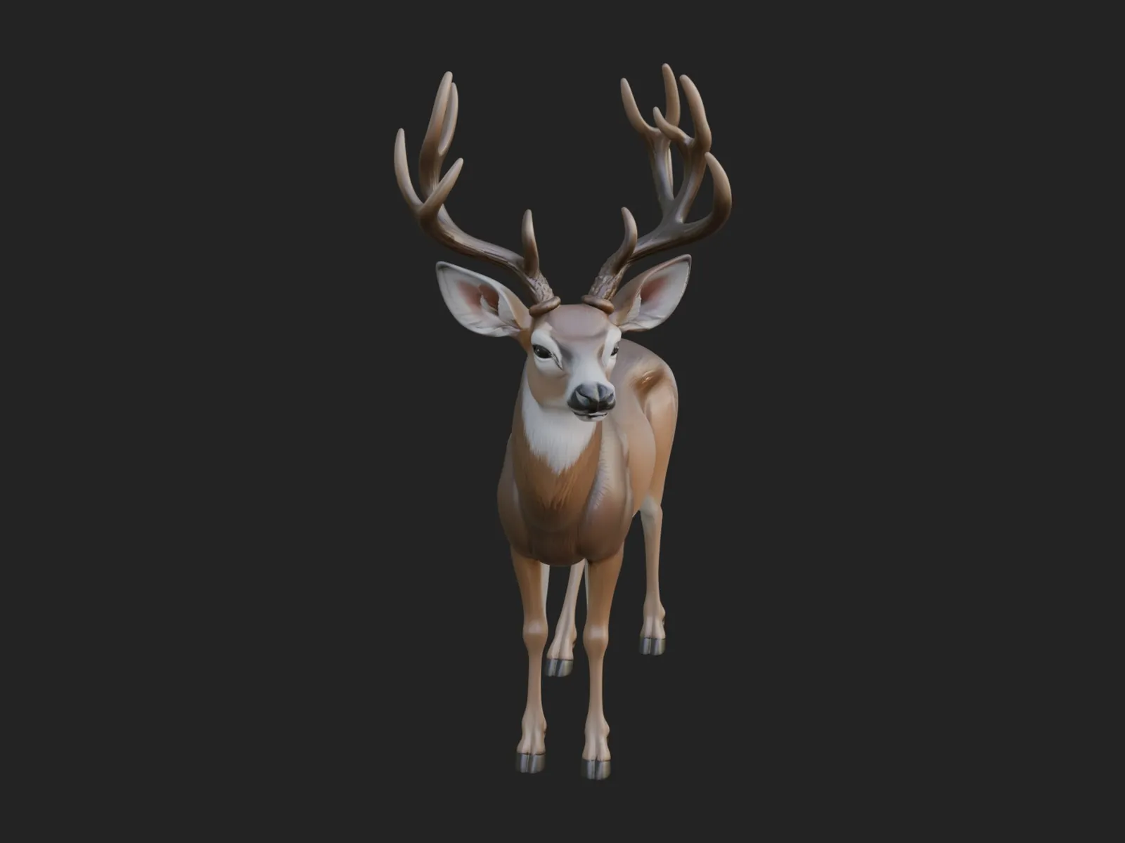 Stag Deer Statue Design 12 - 3D Print Model 3D Print Model .c4d .max .obj .3ds .fbx .stl .blend