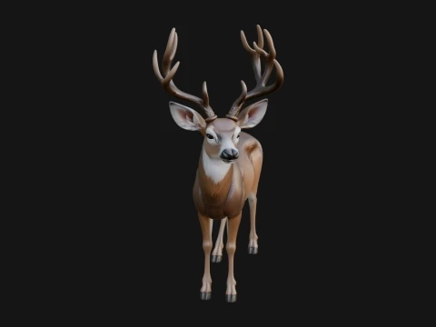 Stag Deer Statue Design 12 - 3D Print Model 3Dプリントモデル