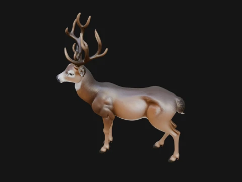 Stag Deer Statue Design 12 - 3D Print Model 3D Print Model