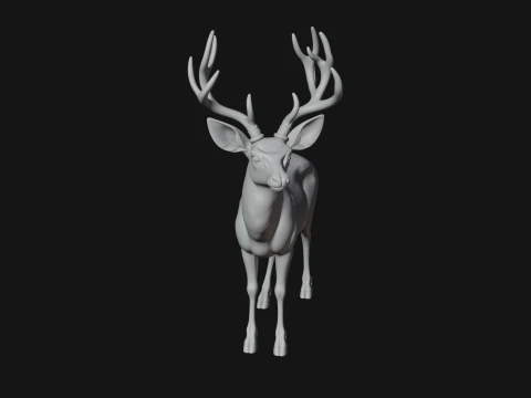 Stag Deer Statue Design 12 - 3D Print Model 3D Print Model