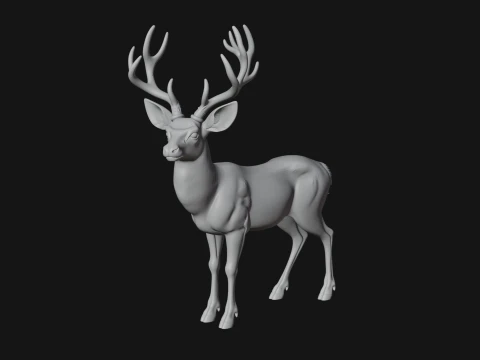 Stag Deer Statue Design 12 - 3D Print Model 3D Print Model