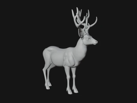 Stag Deer Statue Design 12 - 3D Print Model 3D Print Model