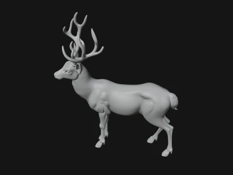 Stag Deer Statue Design 12 - 3D Print Model 3D Print Model