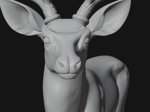 Stag Deer Statue Design 12 - 3D Print Model 3D Print Model