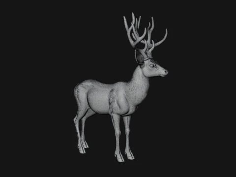 Stag Deer Statue Design 12 - 3D Print Model 3D Print Model