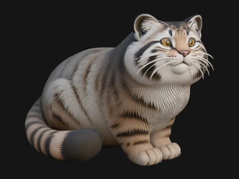 Pallas Cat Statue Design 2 - 3D Print Model 3D 프린트 모델