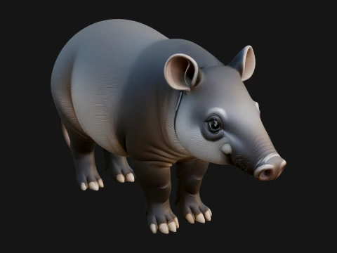 Lowland Tapir Statue Design 9 - 3D Print Model 3D Print Model