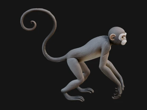 Monkey Statue Design 14 - 3D Print Model 3D 프린트 모델