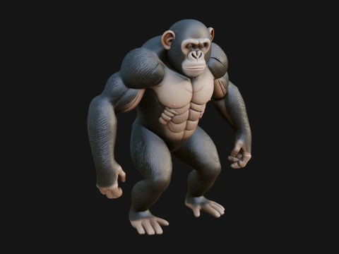 Gorilla Statue Design 3 - 3D Print Model 3D Print Model