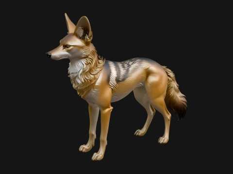 Gray Wolf Animal Statue Design 8 - 3D Print Model 3D Print Model