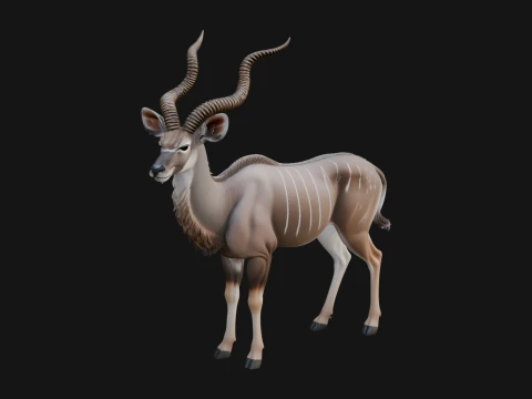 Gazelle Statue Design 22 - 3D Print Model 3D Druckmodell