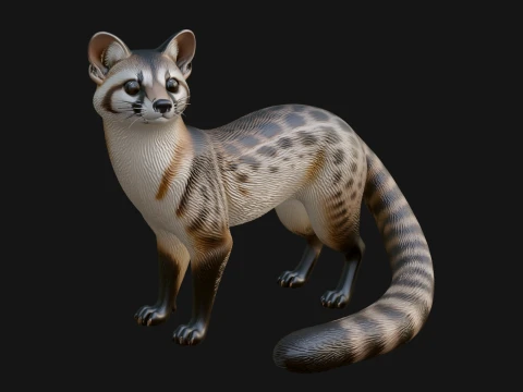 Civet Cat Statue Design 3 - 3D Print Model 3D 프린트 모델