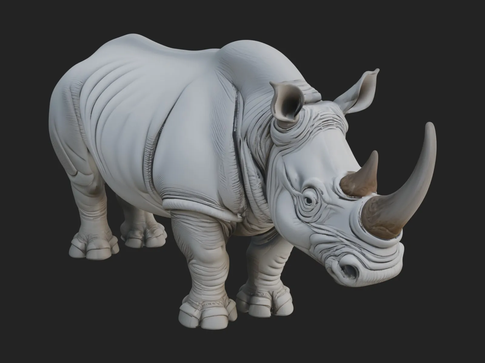 Rhinoceros Statue Design 3 - 3D Print Model 3D Print Model .c4d .max .obj .3ds .fbx .stl .blend