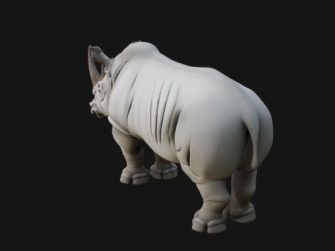 Rhinoceros Statue Design 3 - 3D Print Model 3D Print Model