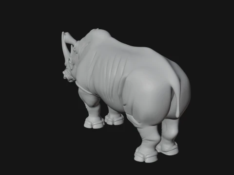 Rhinoceros Statue Design 3 - 3D Print Model 3D Print Model