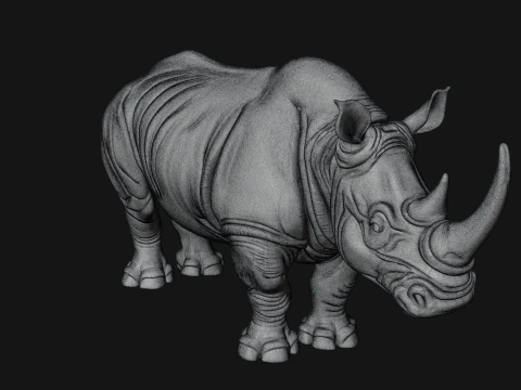 Rhinoceros Statue Design 3 - 3D Print Model 3D Print Model