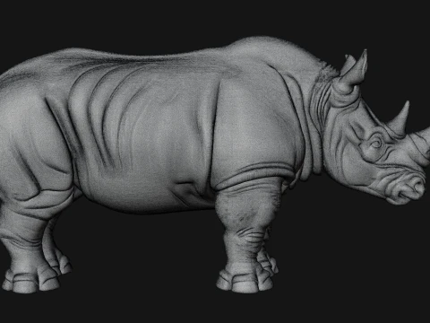 Rhinoceros Statue Design 3 - 3D Print Model 3D Print Model