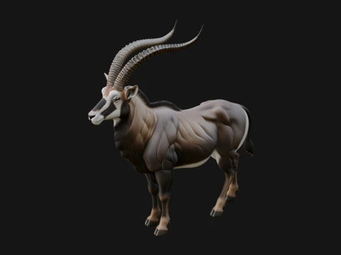 Oryx Antelope Statue Design 4 - 3D Print Model 3D Druckmodell