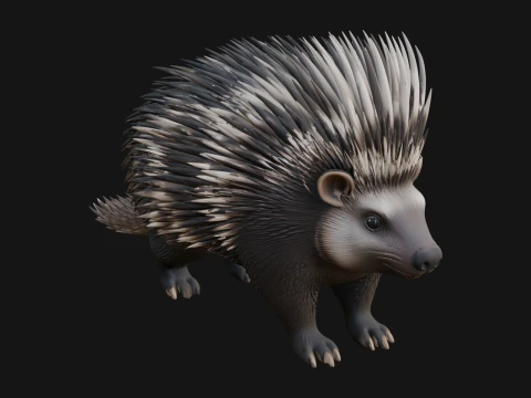 Porcupine Statue Design 3 - 3D Print Model 3D Baskı Modeli