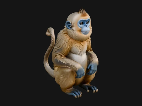Monkey Statue Design 17 - 3D Print Model 3D 프린트 모델
