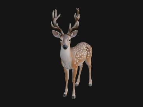 Stag Deer Statue Design 13 - 3D Print Model 3D Print Model