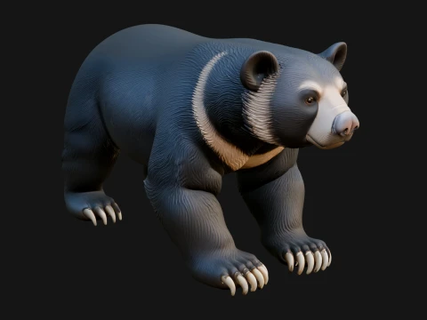 Black Bear Statue Design 4 - 3D Print Model 3D Print Model