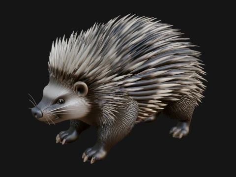 Porcupine Statue Design 4 - 3D Print Model Modelo de Impressão 3D