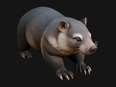 Wombat Statue Design 2 - 3D Print Model 3D Print Model