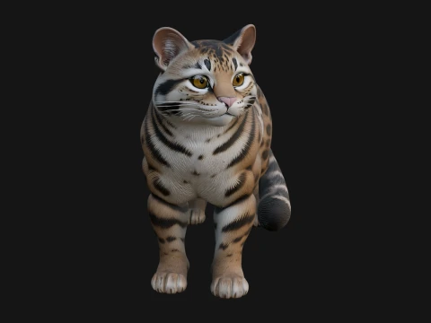 Jungle Cat Statue Design 4 - 3D Print Model 3D 프린트 모델