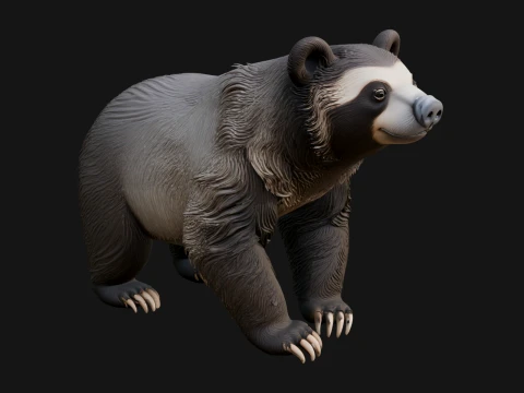 Black Bear Statue Design 5 - 3D Print Model 3D Print Model