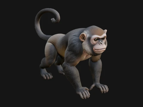 Monkey Statue Design 18 - 3D Print Model 3Dプリントモデル