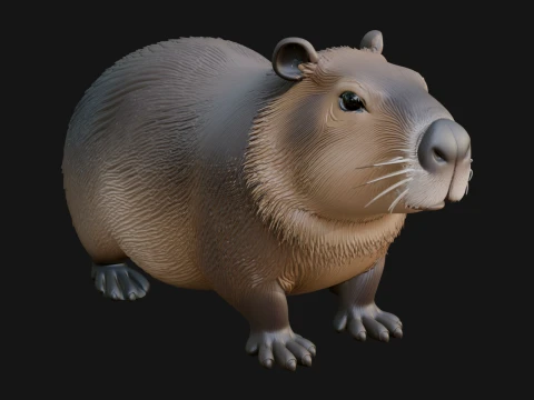 Capybara Statue Design 2 - 3D Print Model Modelo de Impressão 3D